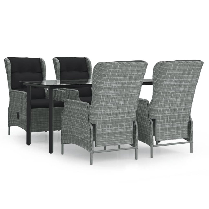 Finan Rectangular 4 - Person 63" Long Dining Set with Cushions, Light Gray