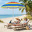 Parasol de plage portatif 6,5 pieds résistant aux rayons UV avec sac de transport sans base de poids