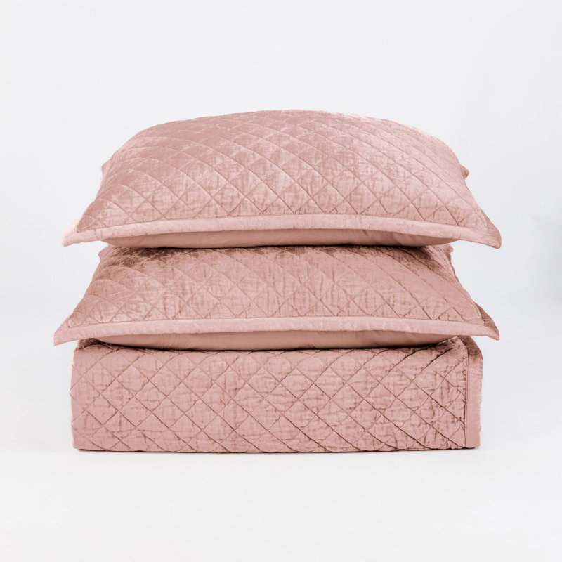 Couette en velours Simeon, rose pétale, taille simple, Courtepointe simple