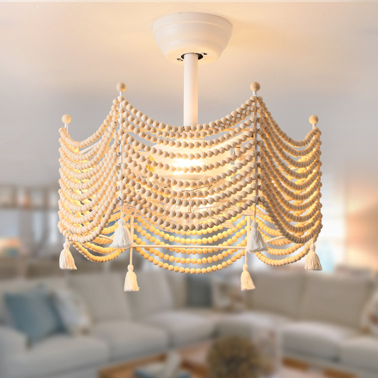 Mell 20" Farmhouse Boho Caged Ceiling Fan with Light