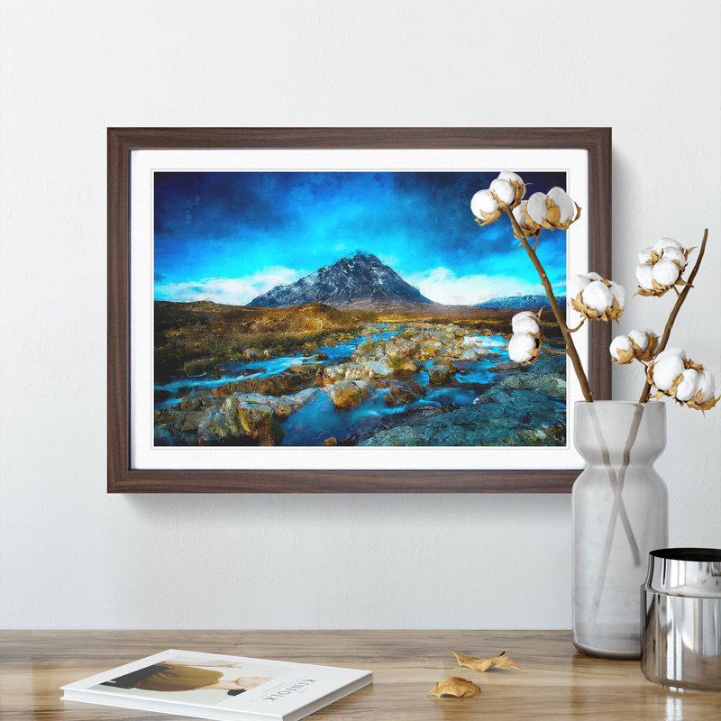Glencoe in Scotland - Picture Frame Graphic Art Print, 33cm H x 45cm W x 2cm D, Walnut Framed
