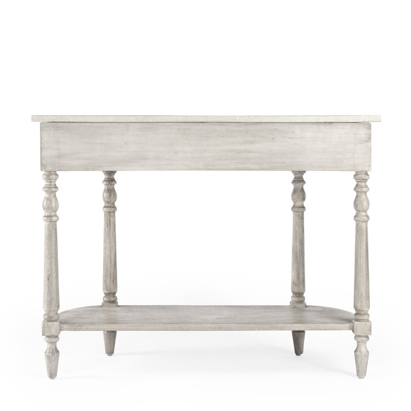 Danielle Marble 40" one- drawer Console Table, Rustic Gray