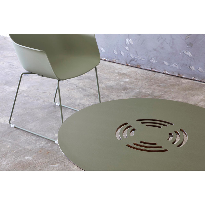Toledo Aire Round Outdoor Dining Table , 27.56'' in. W 27.56'' in. D, Greenish Gray