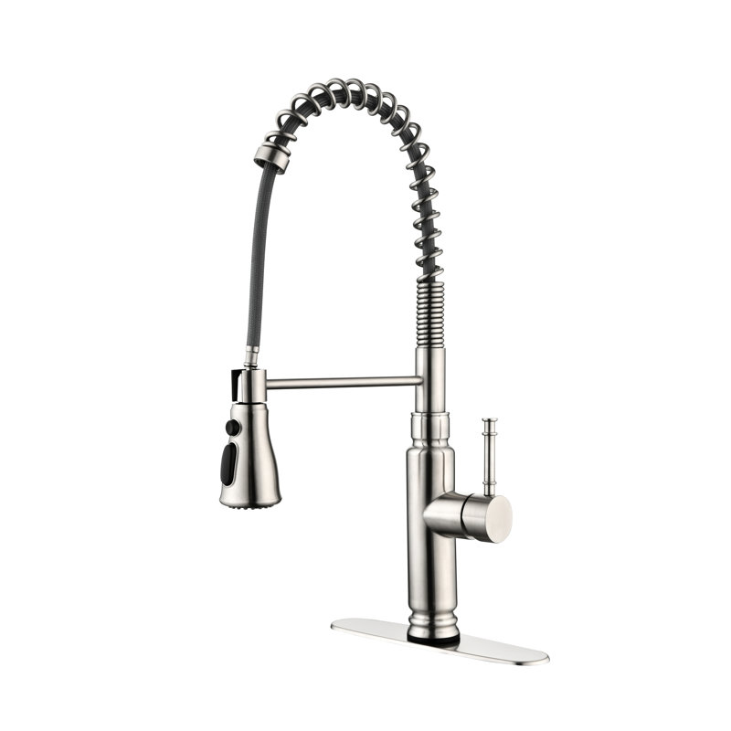 Stainless Steel Touch Faucet With Pull Down Spray - 360-Degree Reach, Corrosion Build Kitchen And Nozzle Rotation,, Brass
