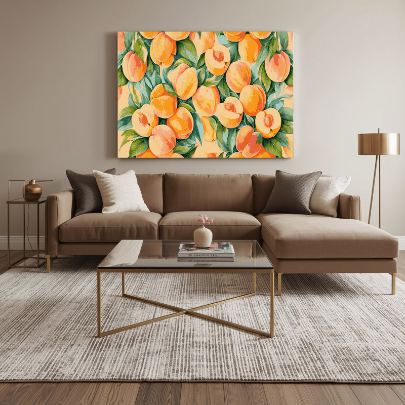 Fruit, abricot brun, art mural sur toile, H 11 po x l 14 po