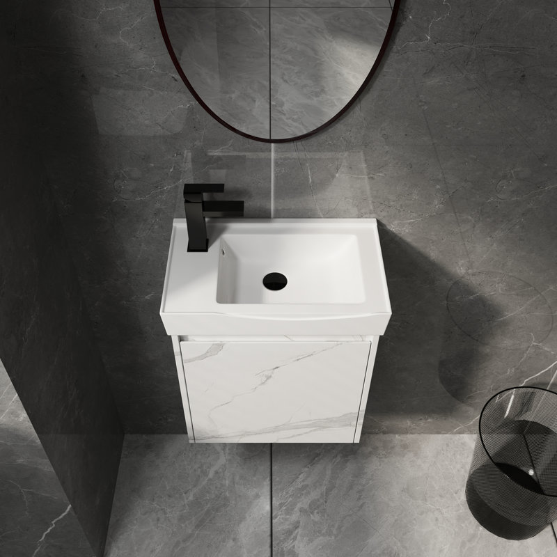 Meuble-lavabo mural 20 po avec lavabo en céramique