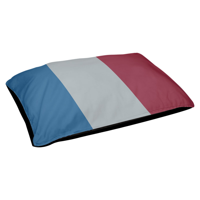 Coussin pour chien hockey Minnesota, Petit (l 28 po x P 18 po x H 9,5 po), Bleu / argenté / bourgogne