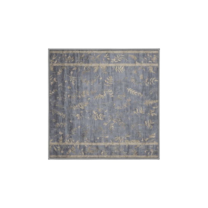 Tapis gris lavable à la machine, Carré 5 pi
