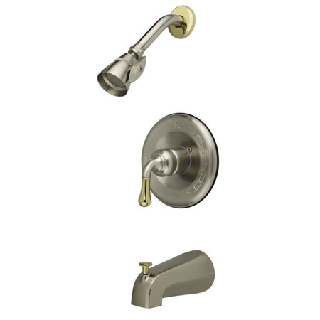 Volume Control Faucet Shower Faucet Trim Only, Satin Nickel / Polished Brass