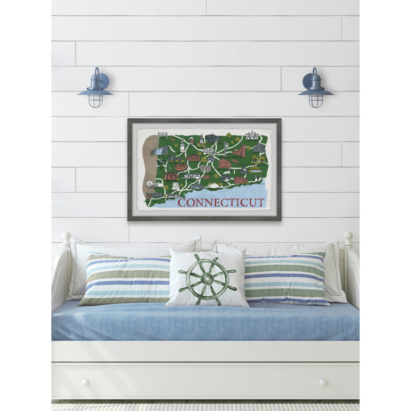 Connecticut Spots - Cadre photo, reproduction d'art sur papier, H 8 po x l 12 po x P 1,5 po