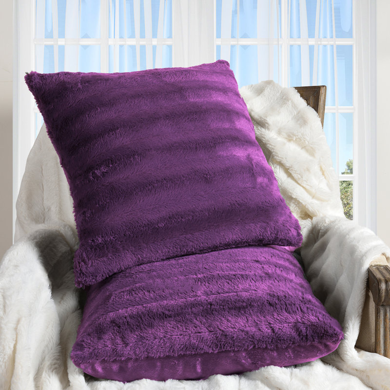 Housse et insert de coussin carré FRBIN, Mauve, H 16 po x l 16 po