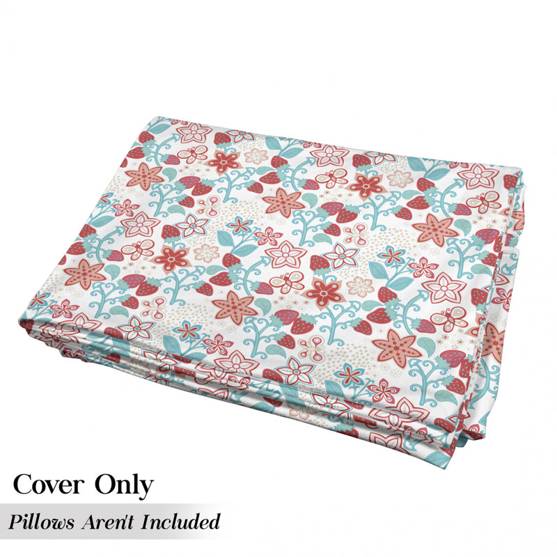 Housse de coussin d'extérieur Fleurs, coccinelles, papillons, fraises, H 2 po x l 36 po x P 88 po