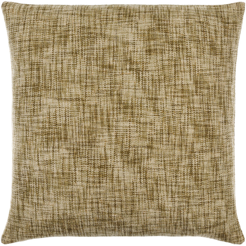 Danwood Solid Color, Abstract Cotton Throw Pillow, 22" x 22", Pillow Cover Only - No Insert, Olive/Beige