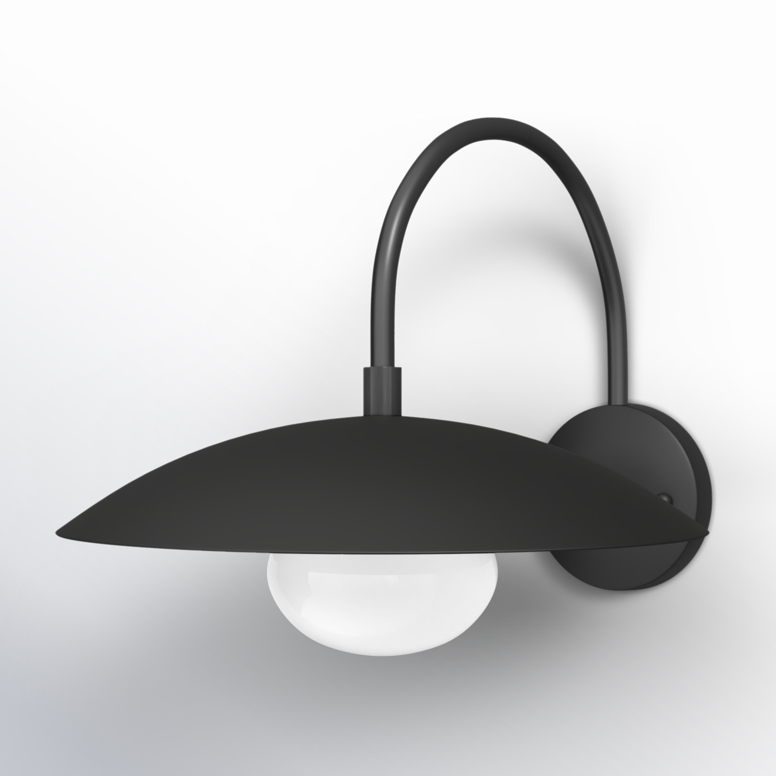 Del Single Light Wrought Iron Armed Sconce, Black