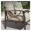 Causeuse de terrasse 48 po 2 places en métal toutes saisons avec coussins beiges, structure kaki clair