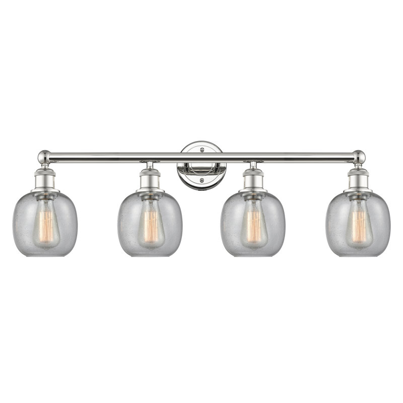 Éclairage pour meuble-lavabo 4 lumières Carlucci, Granuleux, Nickel poli