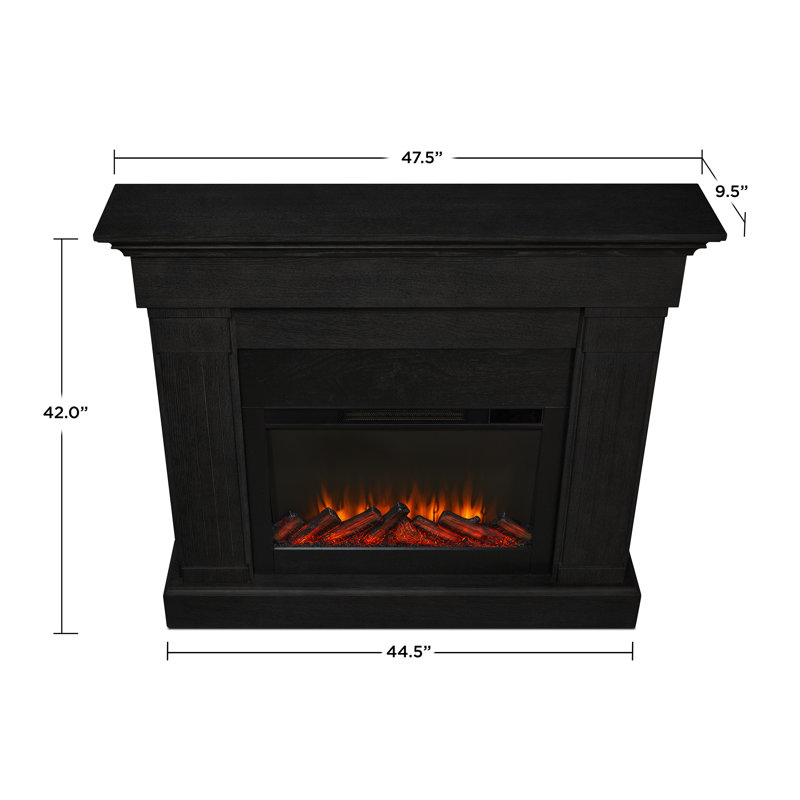 Crawford 47" Slim Electric Fireplace by Real Flame, Black
