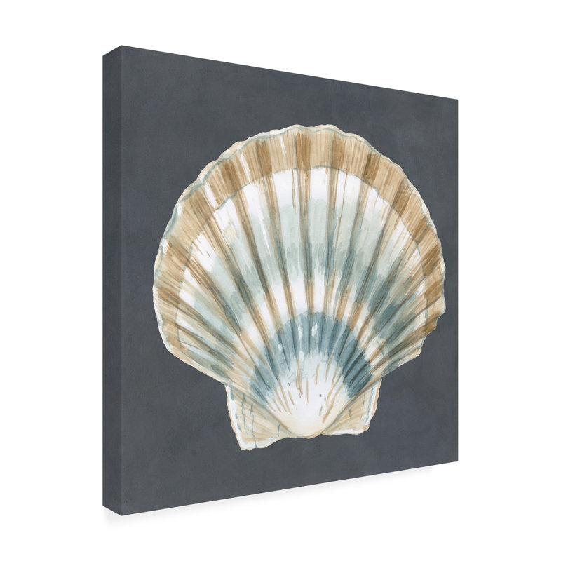 Toile d'extérieur «Shell On Slate III» par Megan Meagher, H 14 po x l 14 po x P 1,5 po