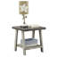 Table de bout en bois gris et noyer patiné avec base texturée