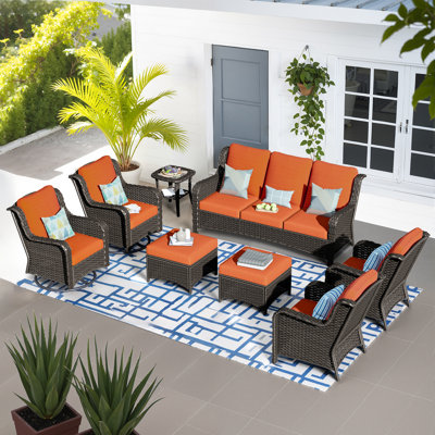Canapé d'extérieur 4 places avec table basse