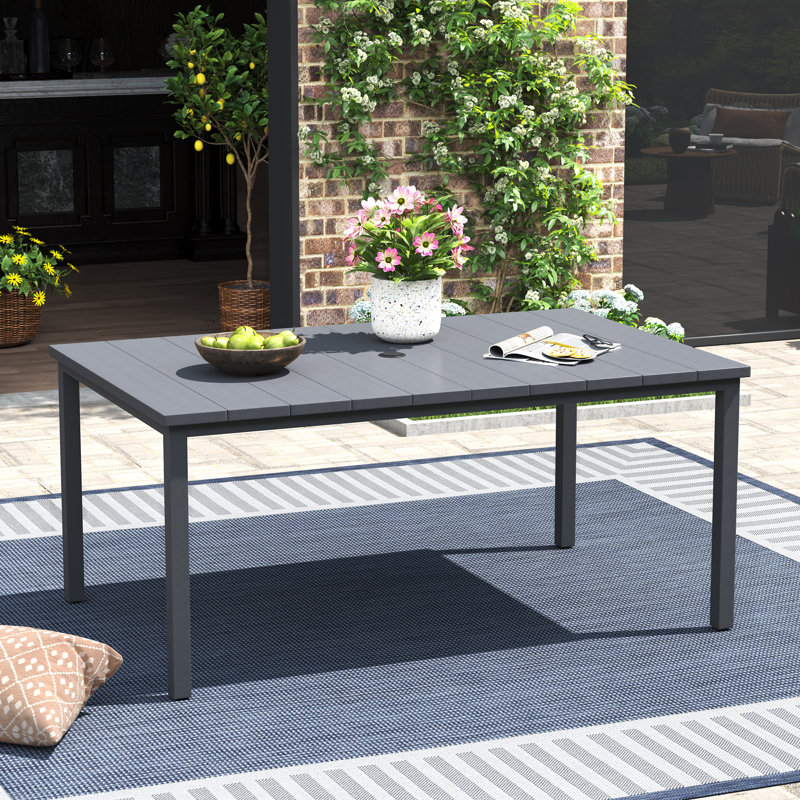 Table de salle à manger de patio, Gris