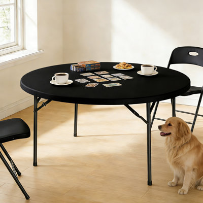 Table pliante ronde 60 pouces, 900 lb, table pliable robuste pour 6 à 8 personnes