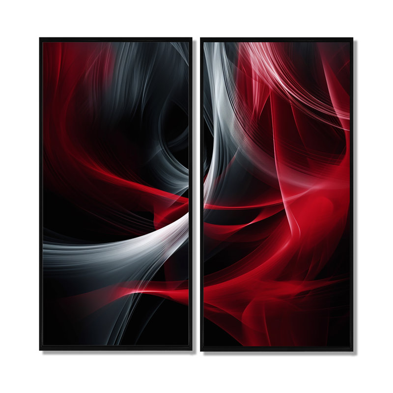 Clemetine - Red Wall Art, 32" H x 32" W, Black, Floater Framed Print