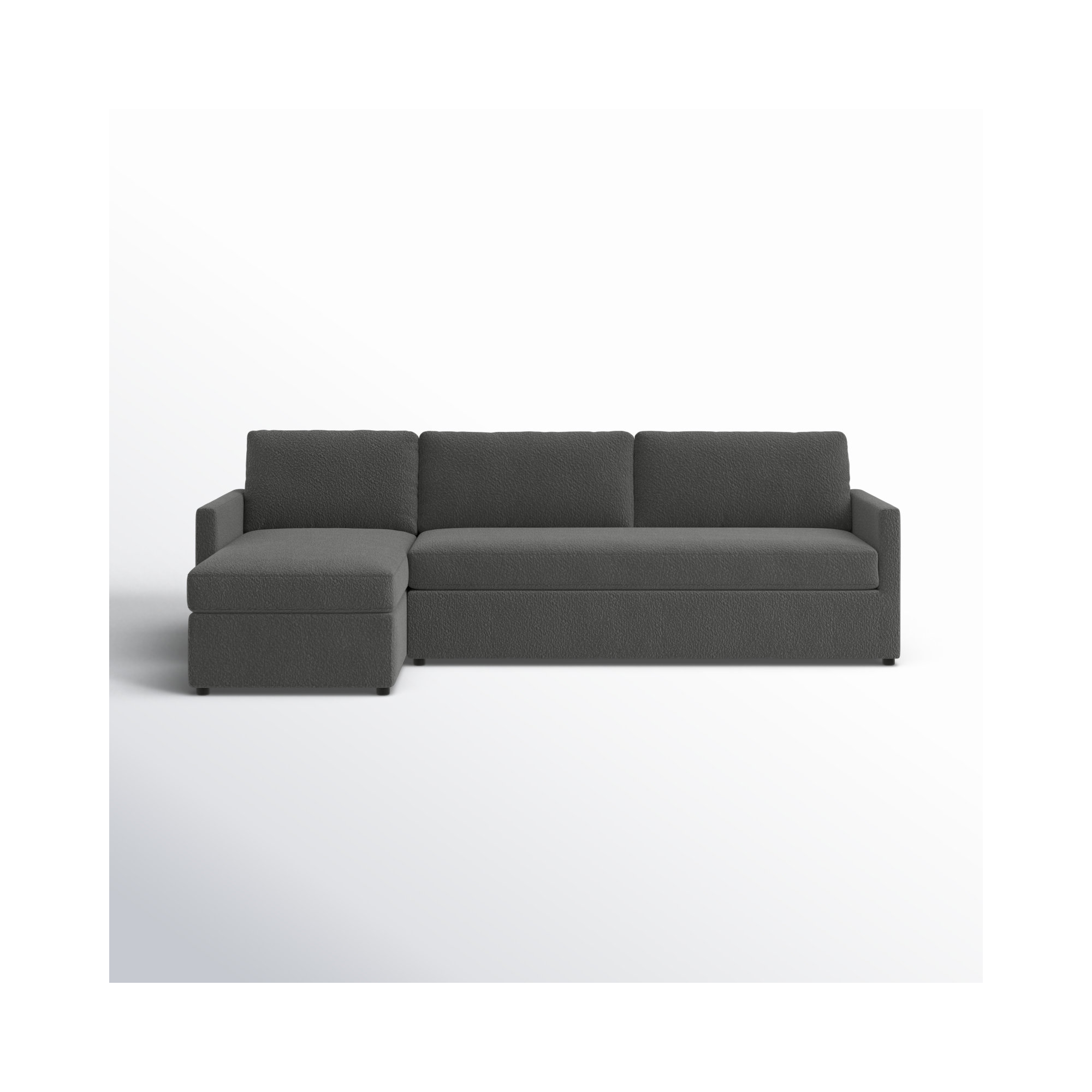 Damari 2 - Piece Upholstered Chaise Sectional, Left Hand Facing, Macarena Light Gray Basketweave