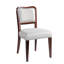 2 chaises d'appoint rembourrées en bois franc teint noyer - conception en tissu avec lignes courbes, structure et confort pour la salle à manger