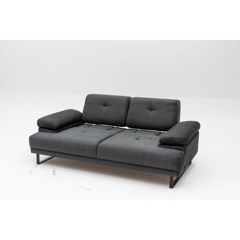 Canapé rembourré 78,3 po Philbert, 100 % polyester noir
