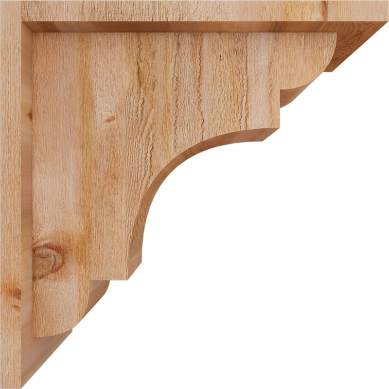 New Brighton Corbel avec plaque arrière, H 14 po x l 6 po x P 14 po, Cèdre rouge, Sciage brut