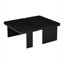 Table basse avec épissure modulaire, panneau de fibres à densité moyenne noir classique, configurations carrées pour le salon