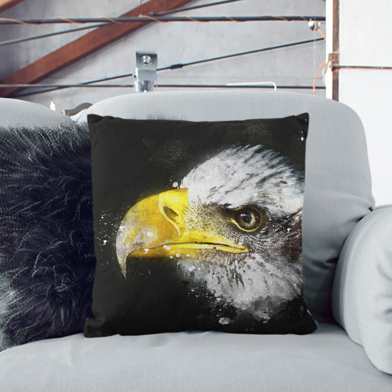 Square Cushion, 40cm H x 40cm W x 15cm D, Black, Grey, Grey