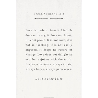 Love Is Patient Entire Verse Book Page 1 Piece Wrapped Canvas Wall Art