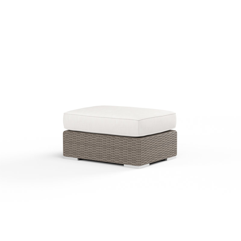 Coronado Outdoor Ottoman, Canvas Flax Sunbrella®, Light Brown
