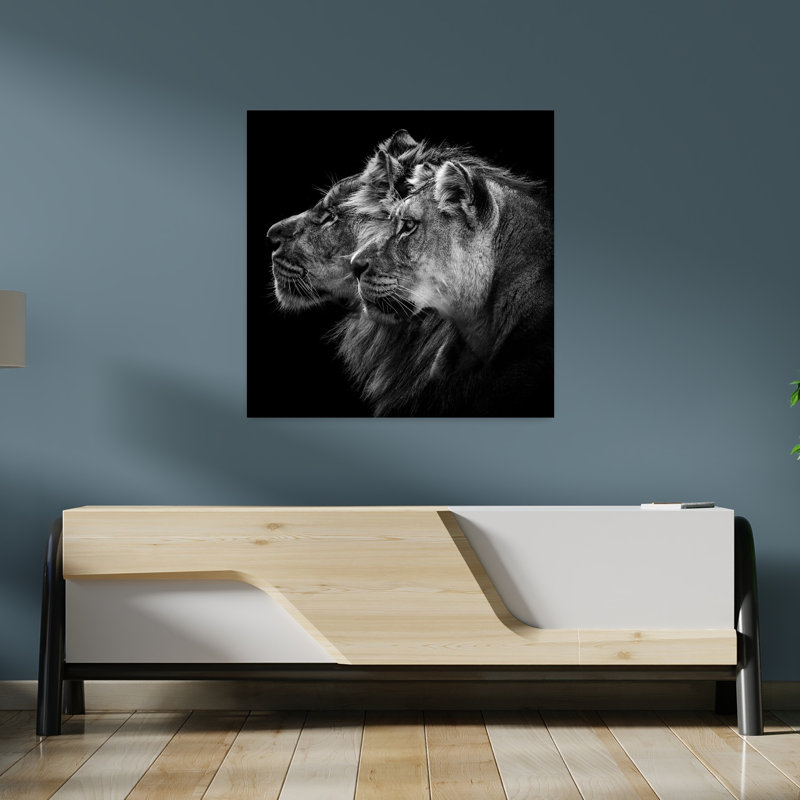 Art contemporain, lion, art contemporain, H 36 po x l 36 po