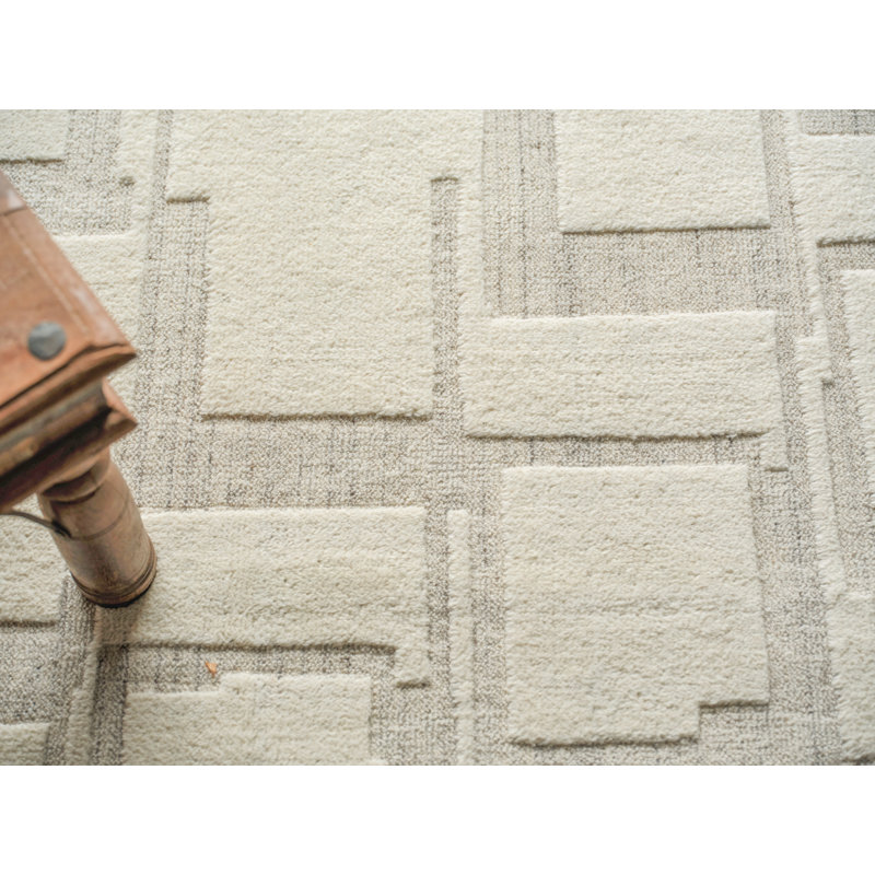Malmo hand-knotted New Zealand Wool Ivory/Beige/Taupe Area Rug, 10'X14'
