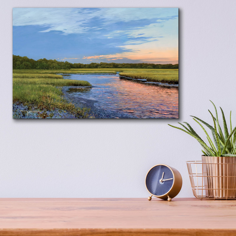 «Evening Downs» par Kent Sullivan, art mural en verre acrylique,, H 12 po x l 16 po x P 0,13 po