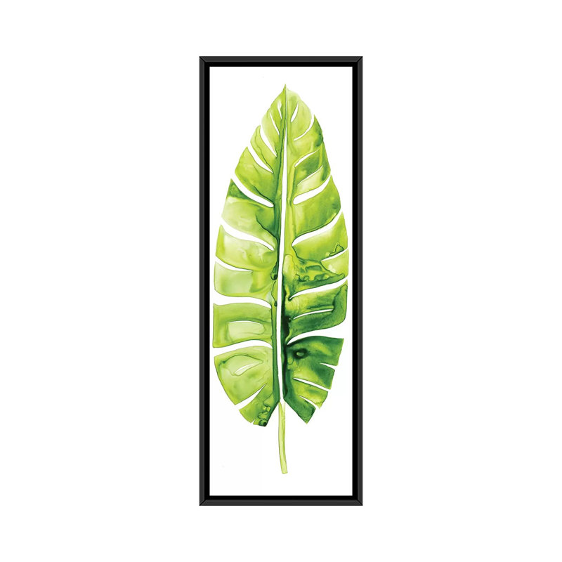 « banane leaf study ii », impression sur toile tendue, H 36 po x l 12 po x P 1,5 po, Cadre noir