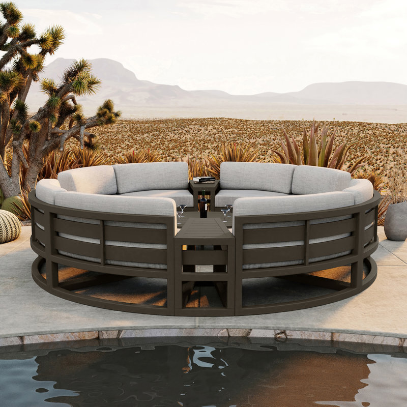 Avion Outdoor 7 - Piece Conversation Set, Slate, Cast Silver Sunbrella®