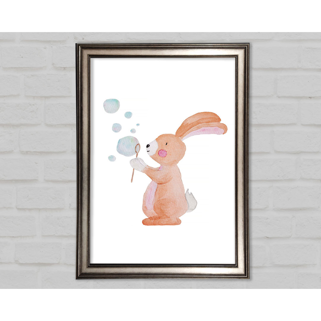 Bunny Bubble Love - Einzelne Bilderrahmen Kunstdrucke