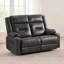 Ensemble de causeuse modulaire inclinable manuelle avec porte-gobelets en acier inoxydable, fauteuil coulissant en cuir végétalien Gravity, noir-828928262