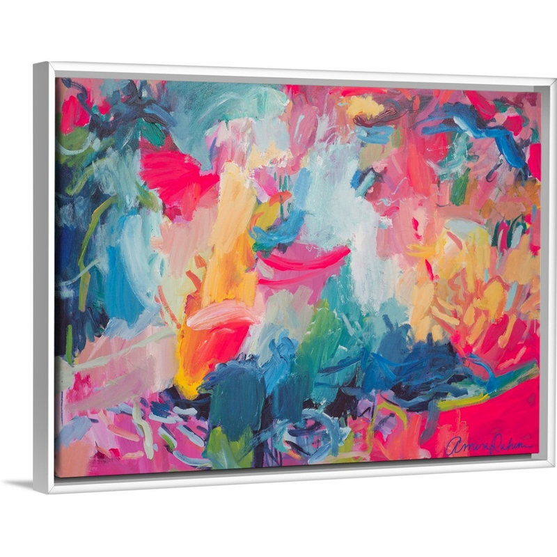 «Wild Trees Singing» par Amira Rahim - reproduction d'art, Toile blanche encadrée, H 14 po x l 18 po x P 1,75 po