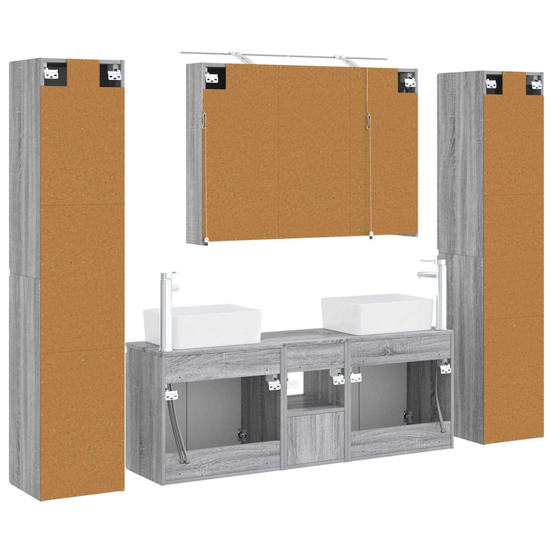 Vanity & Mirror Set, Grey