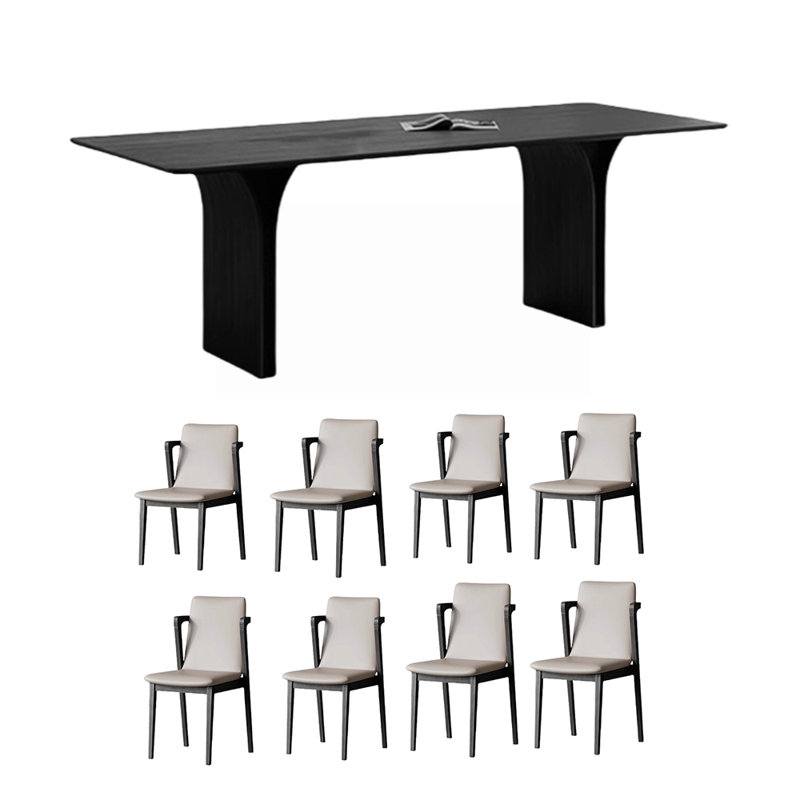 Table de salle à manger en bois massif pour un usage domestique, H 29,53 po x L 78,74 po x l 35,43 po