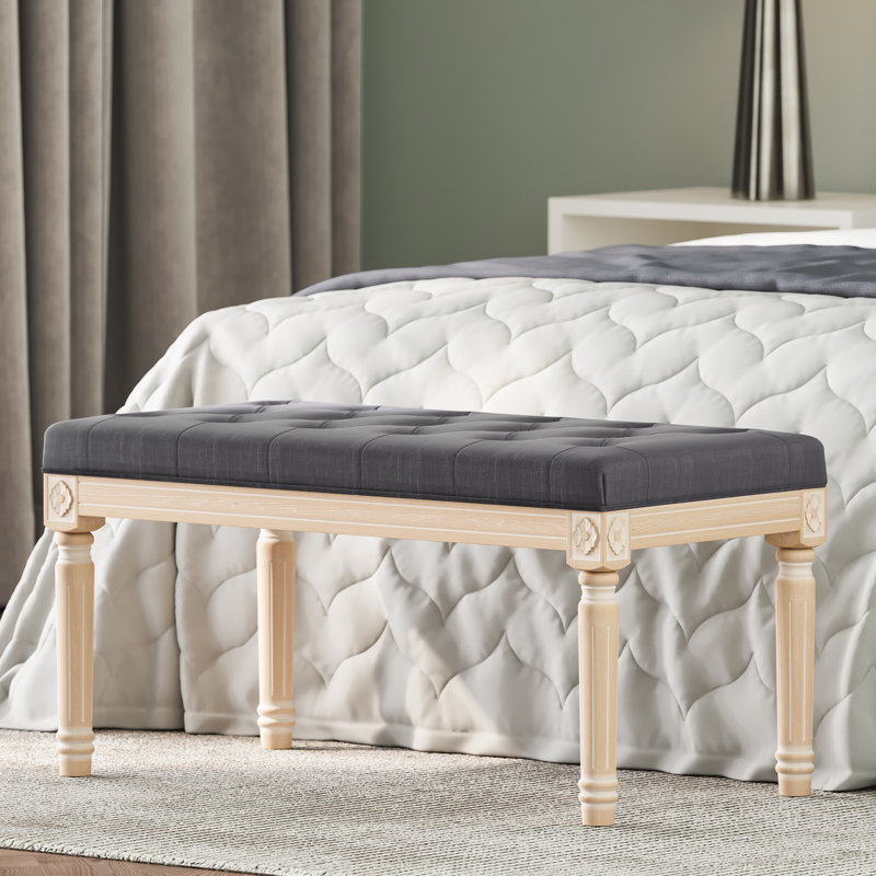 Repose-pieds capitonné standard Herne H 31,89 po, Lin gris foncé
