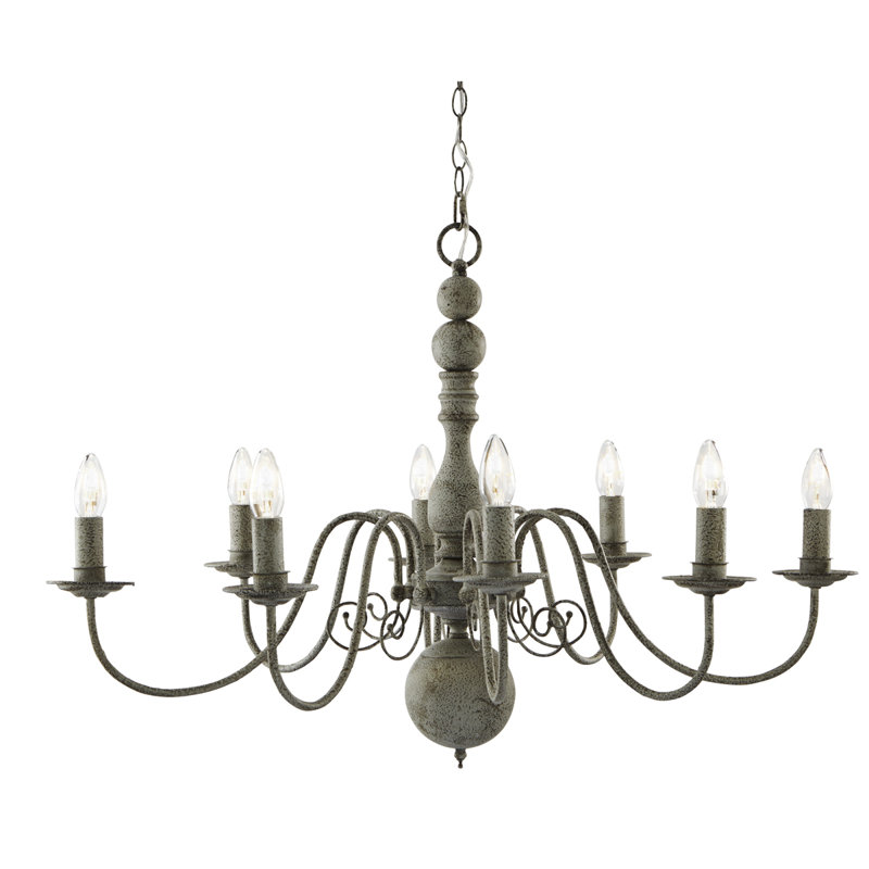 Asher 8 - Light Candle Style Chandelier