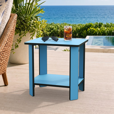 HDPE 2-tier Outdoor Side Table, All Weather Resistance