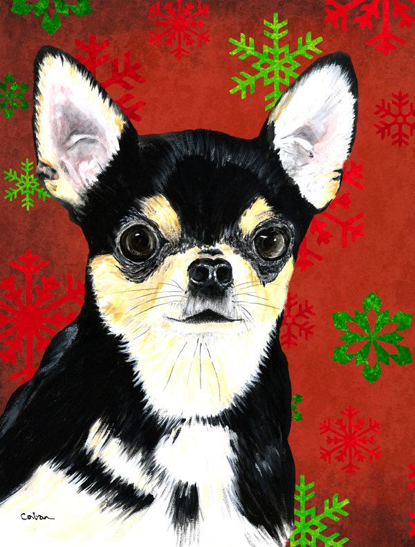 Drapeau rouge et vert Vart, Chihuahua (noir et blanc)