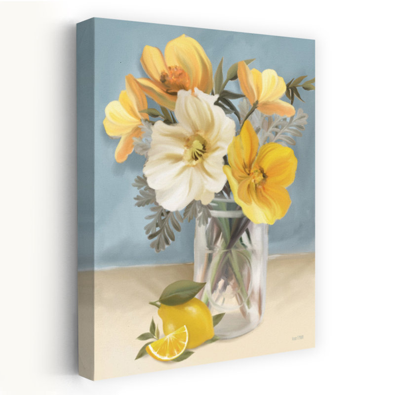 «Sunny Disposition» - Art contemporain dans un vase Mason, H 48 po x l 32 po